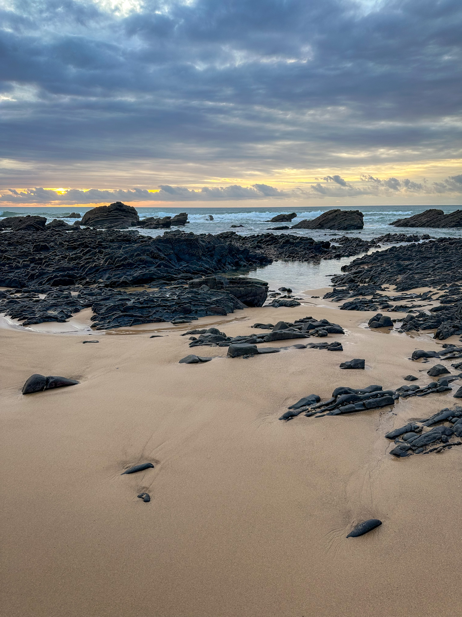 rock formations on the praia da arrifana