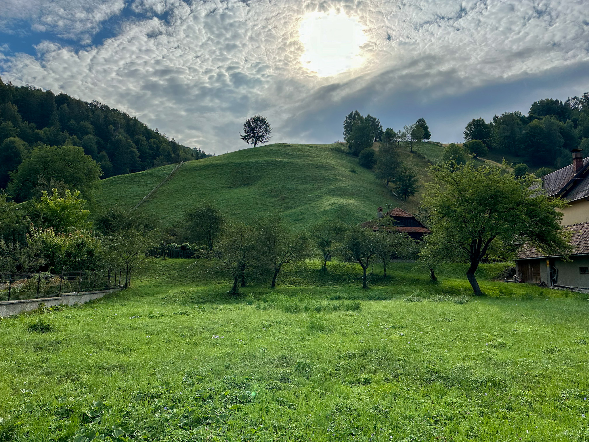 hilly landscape in the village of simon, brasov