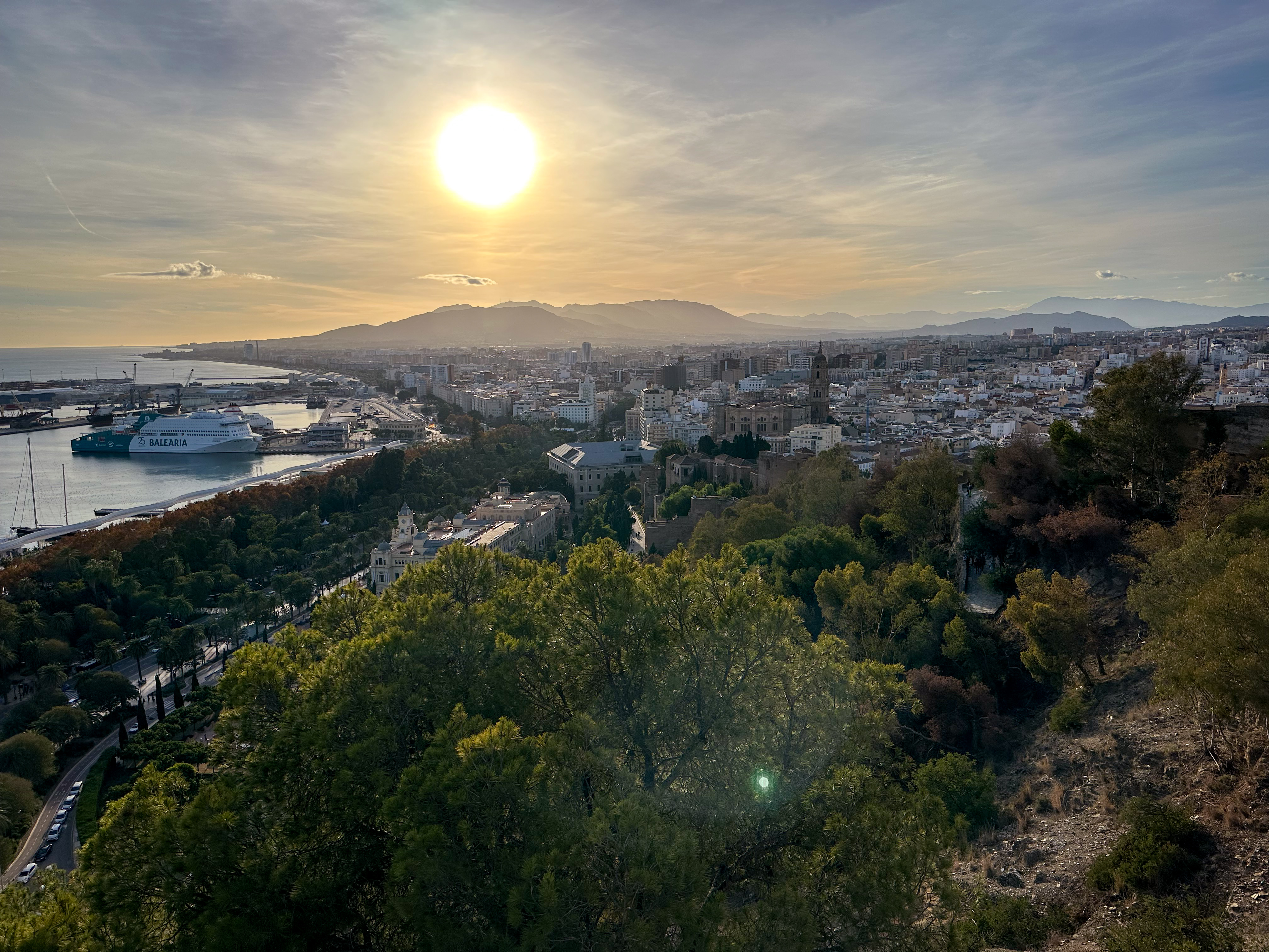 view of Malaga from the Miradon de Gibralfaro