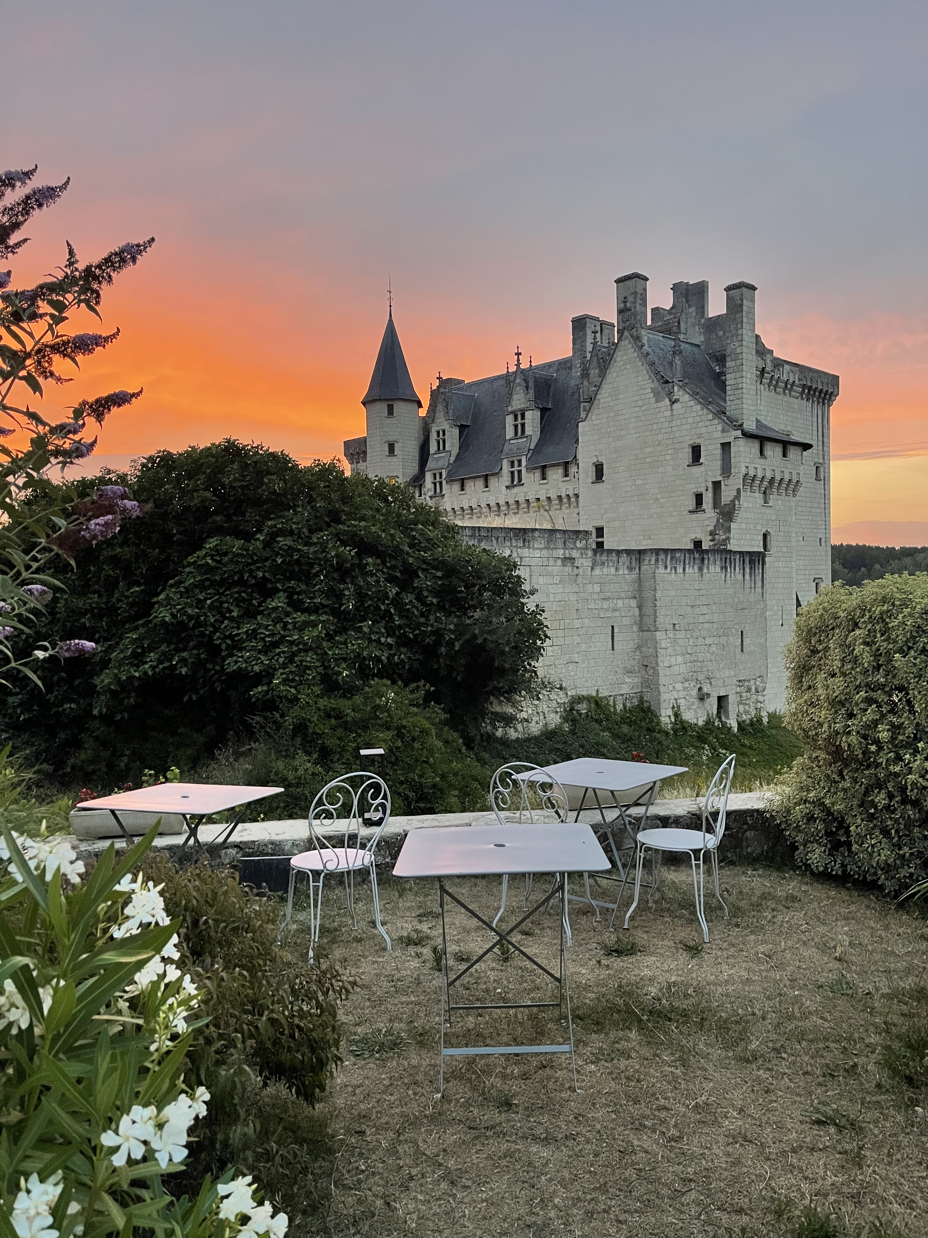 chinon castle seen from a bridge