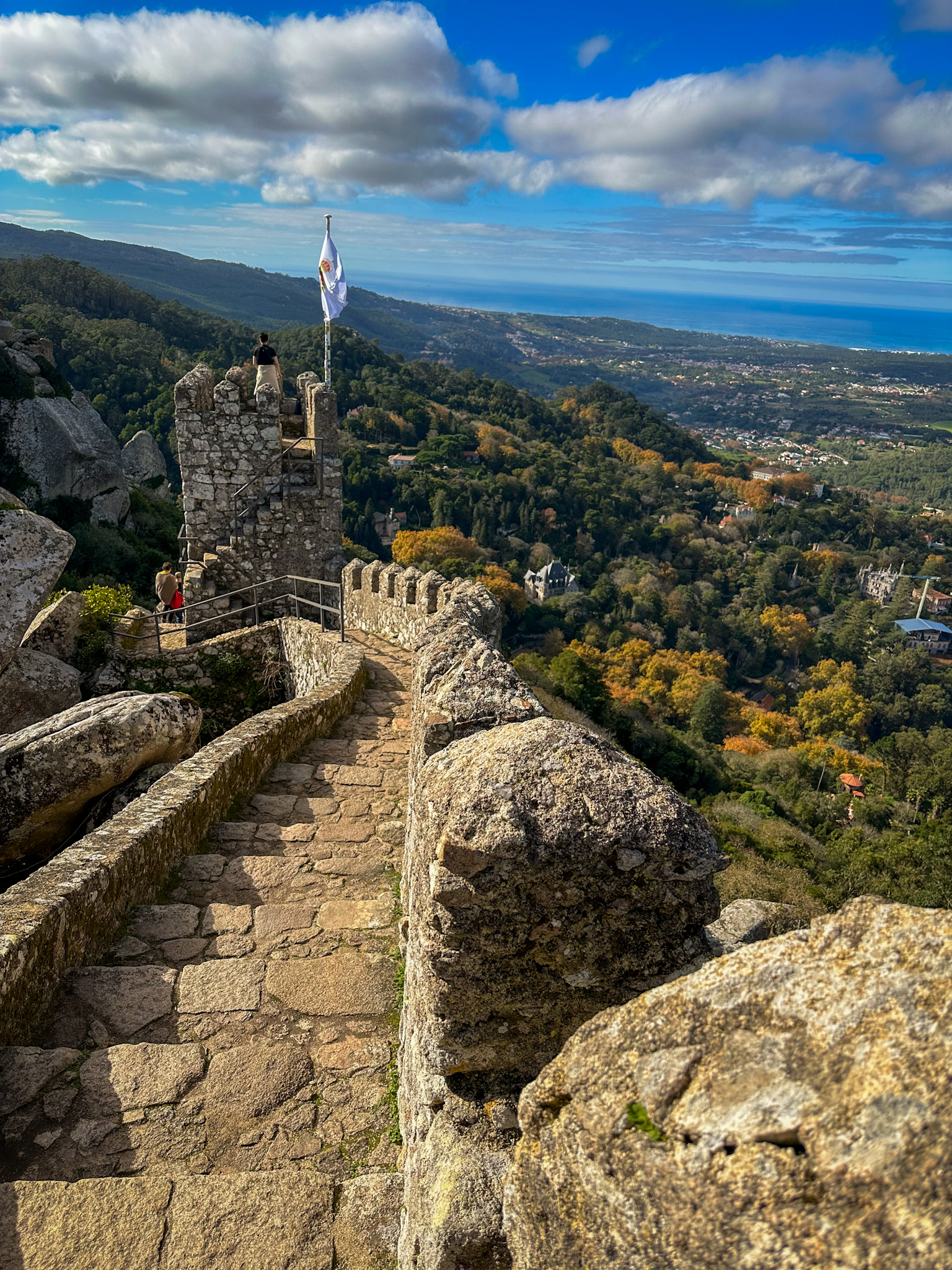 a view over the atlantic ocean from the moorish castle