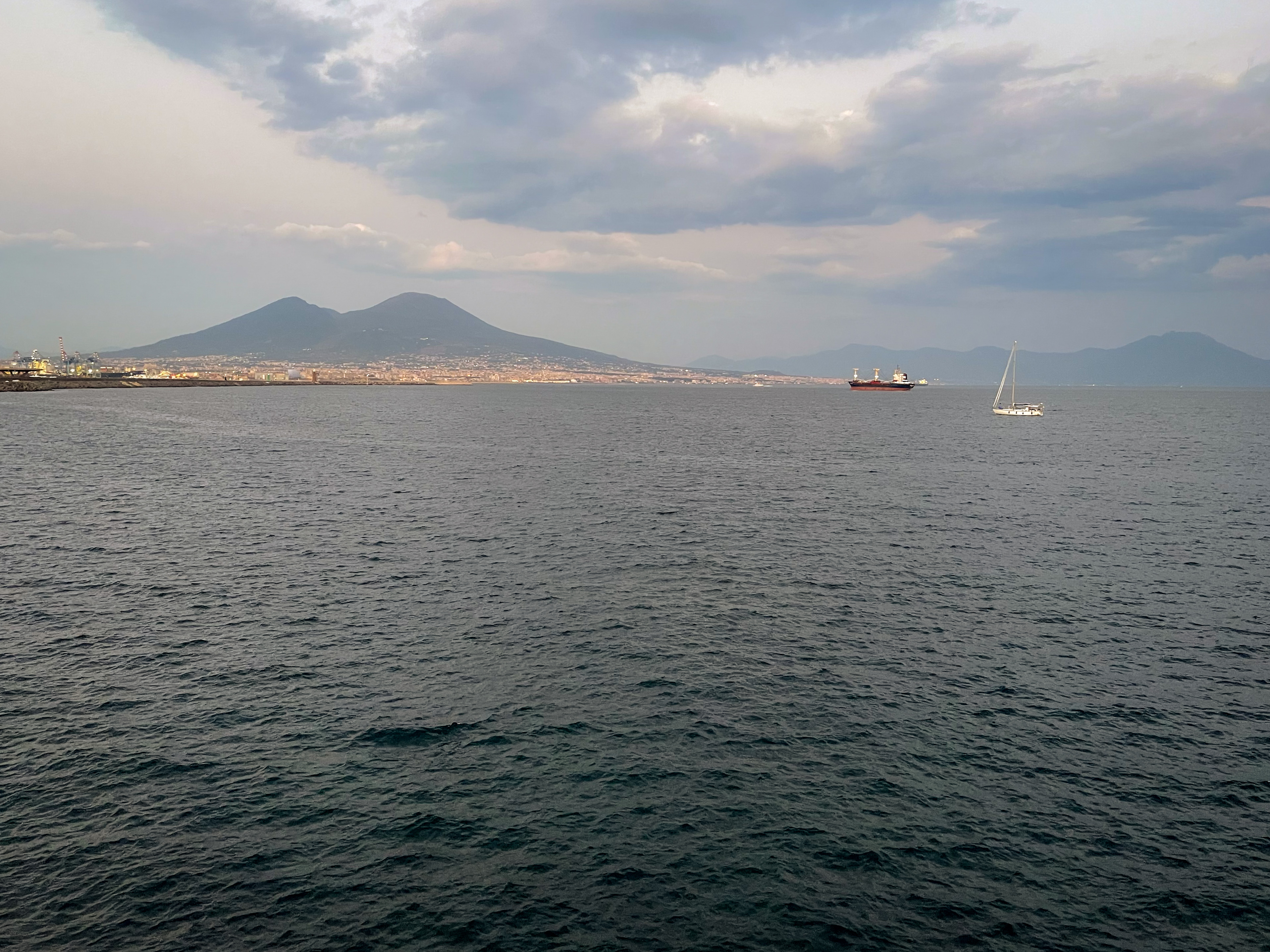 naples waterfront view over vesuvius