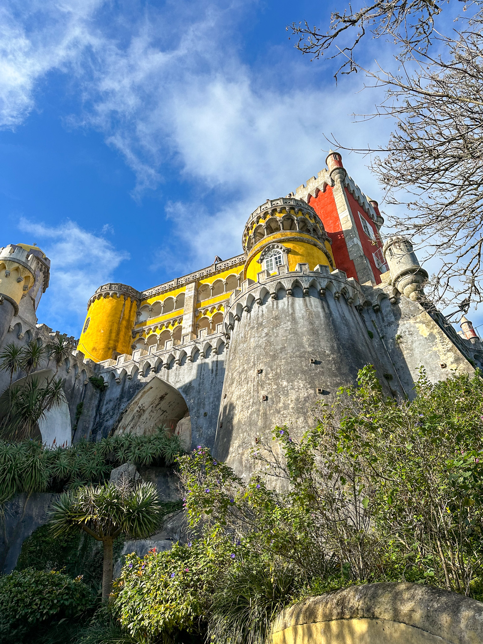 pena palace photographed from below