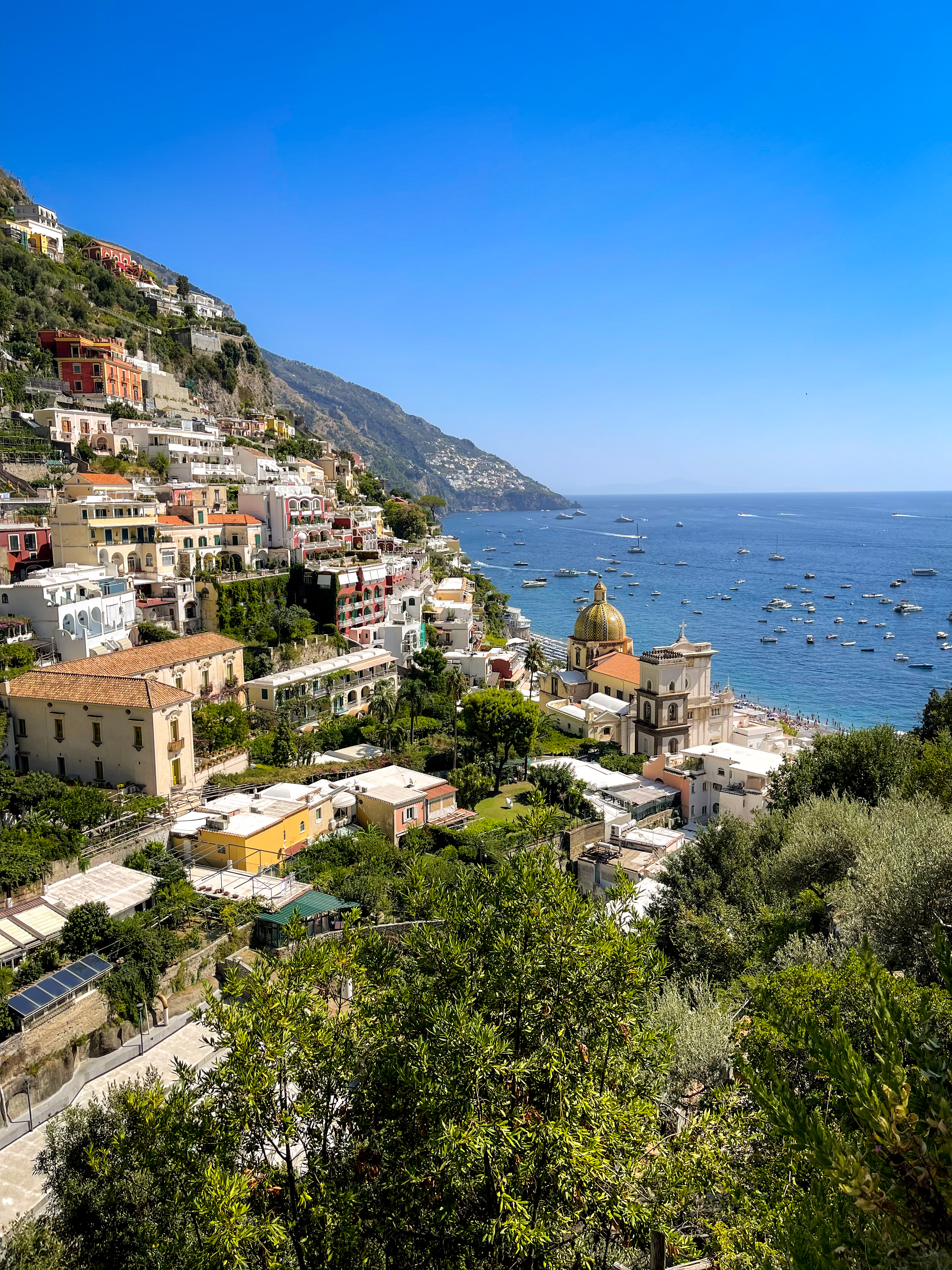 a view over positano and the amalfi coast