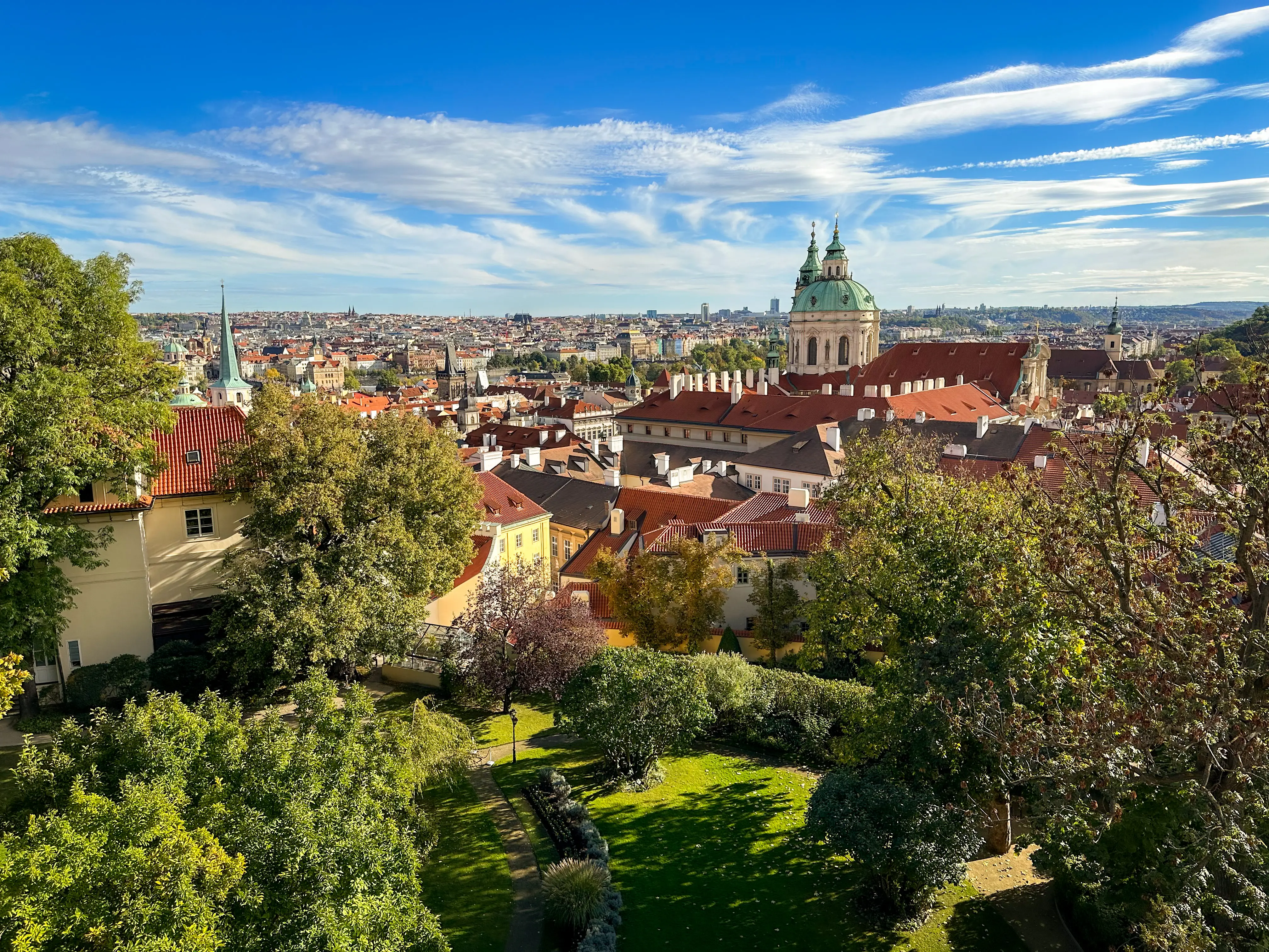 view of the old town from the Prague castle