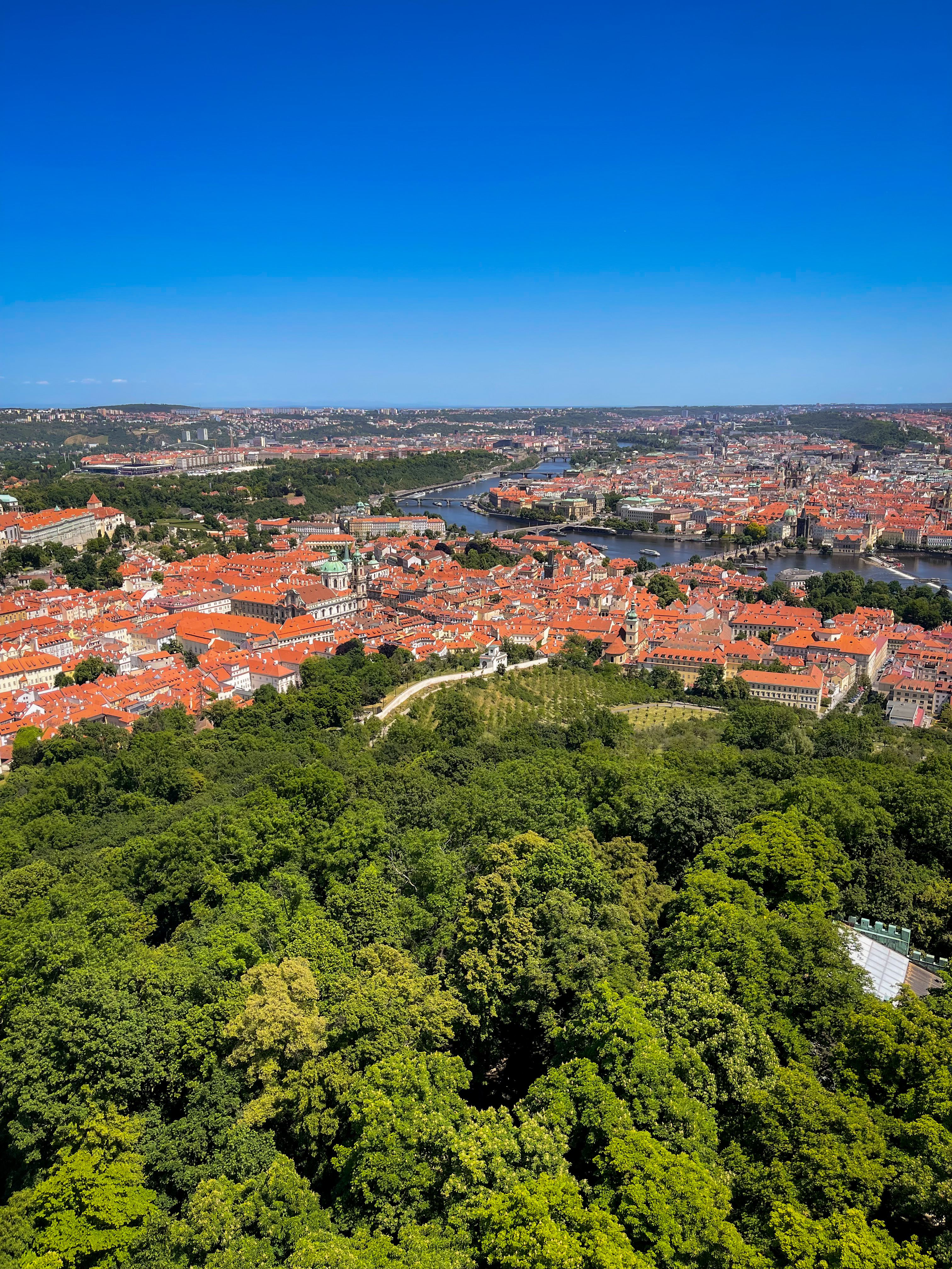 a view of old town from the petrin tower