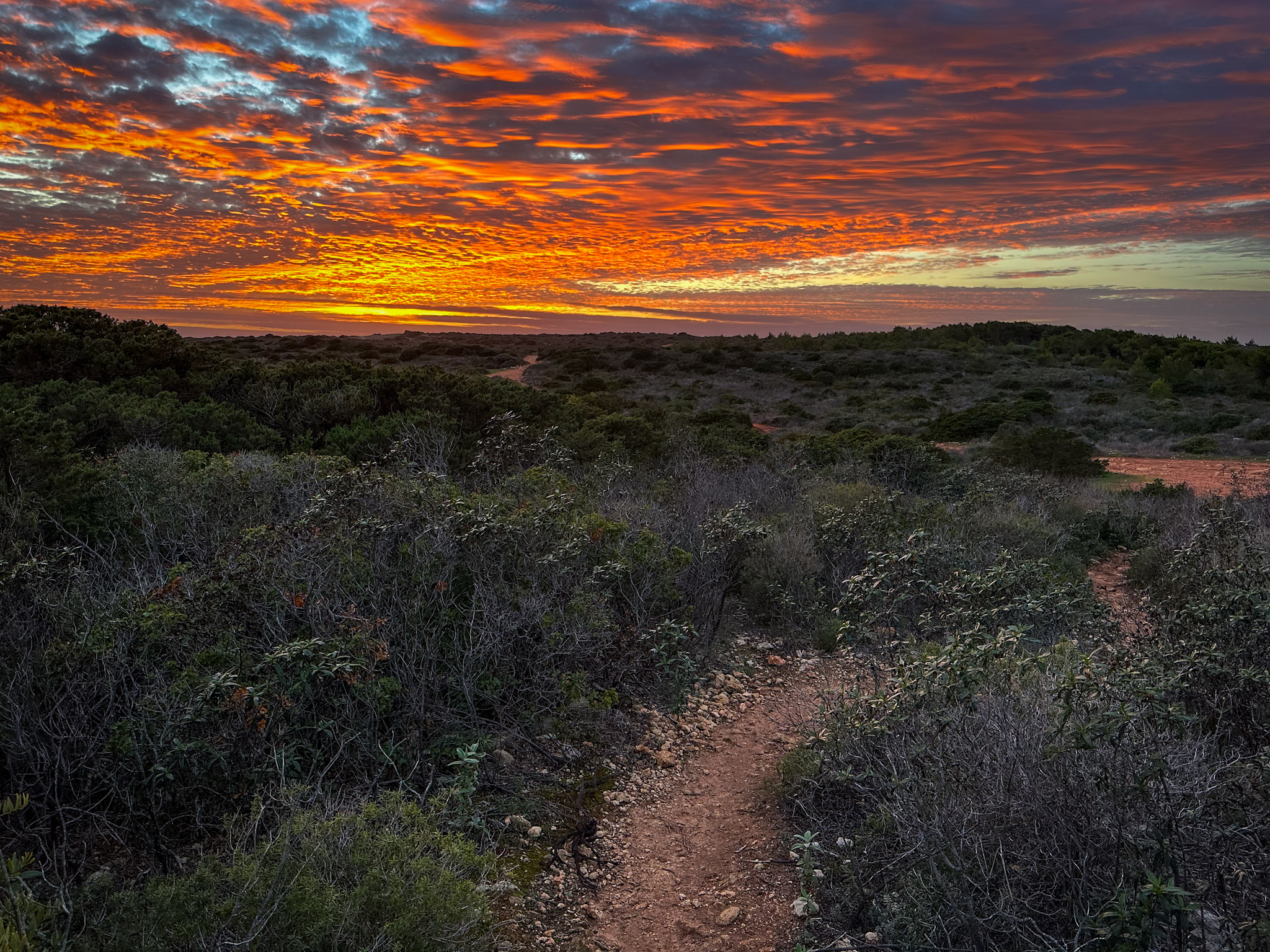 beautiful sunset near praia da ingrina