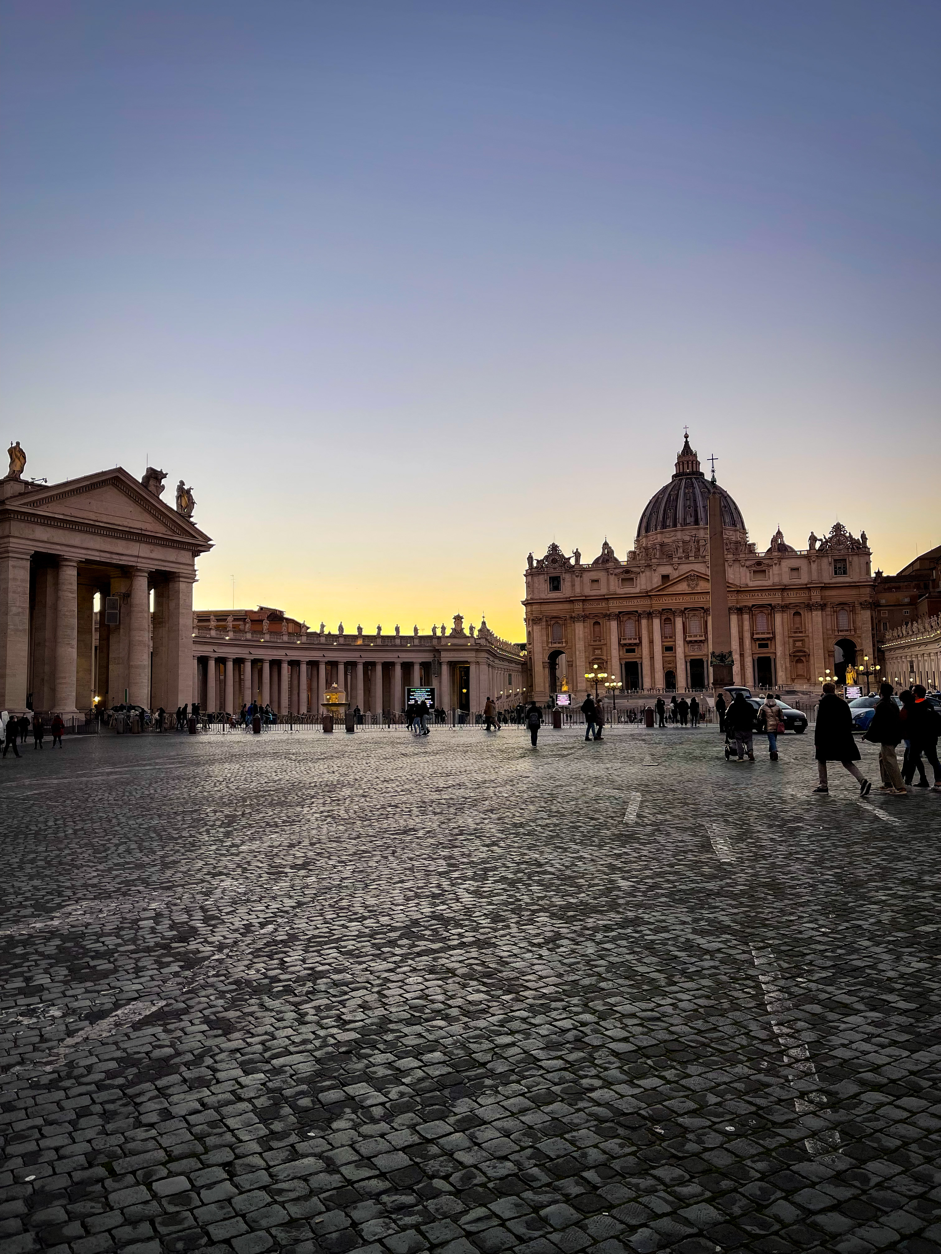 the vatican square at dusk