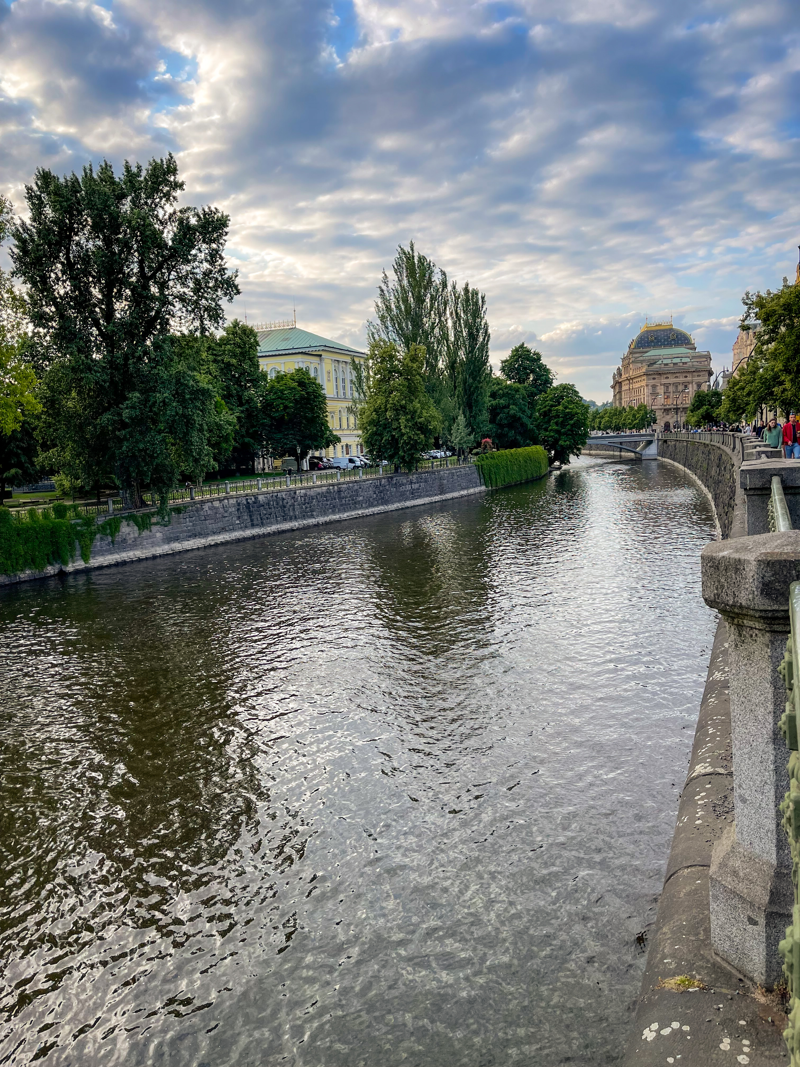 view of the narodni divadlo from the vltava river